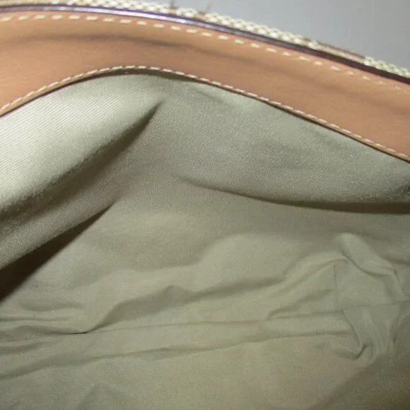 *COACH Beige Tan Hampton Satchel CC Logo Canvas